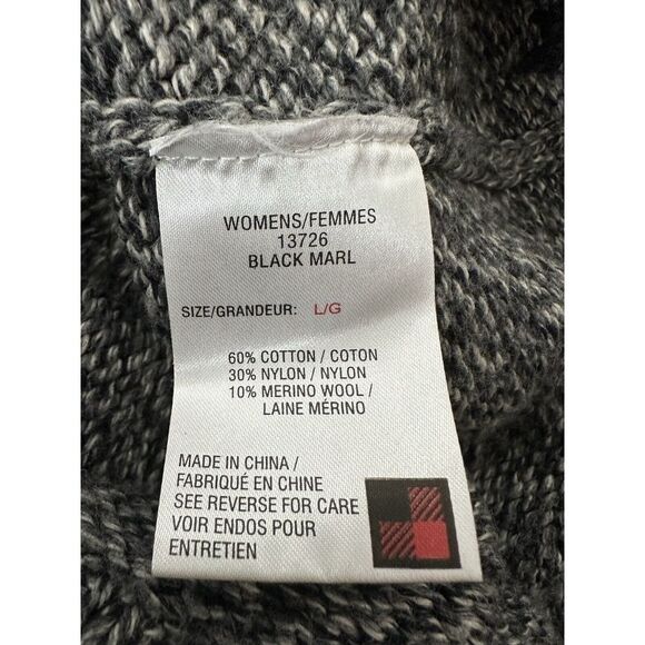 Woolrich Sweater Women Large Gray Merino Wool Blend  Zip‎ Cardigan Outdoor Cozy - Picture 4 of 9